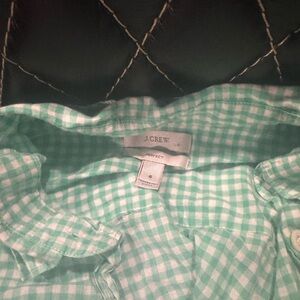 J. Crew Green Gingham Button Down Shirt